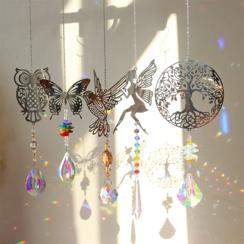 Hummingbird Animal Shaped Metal Sun Catcher Pendant Simple and Creative Home Homestay Bedroom Wall Atmosphere Decoration Peaceful Pleasures Health and Wellness