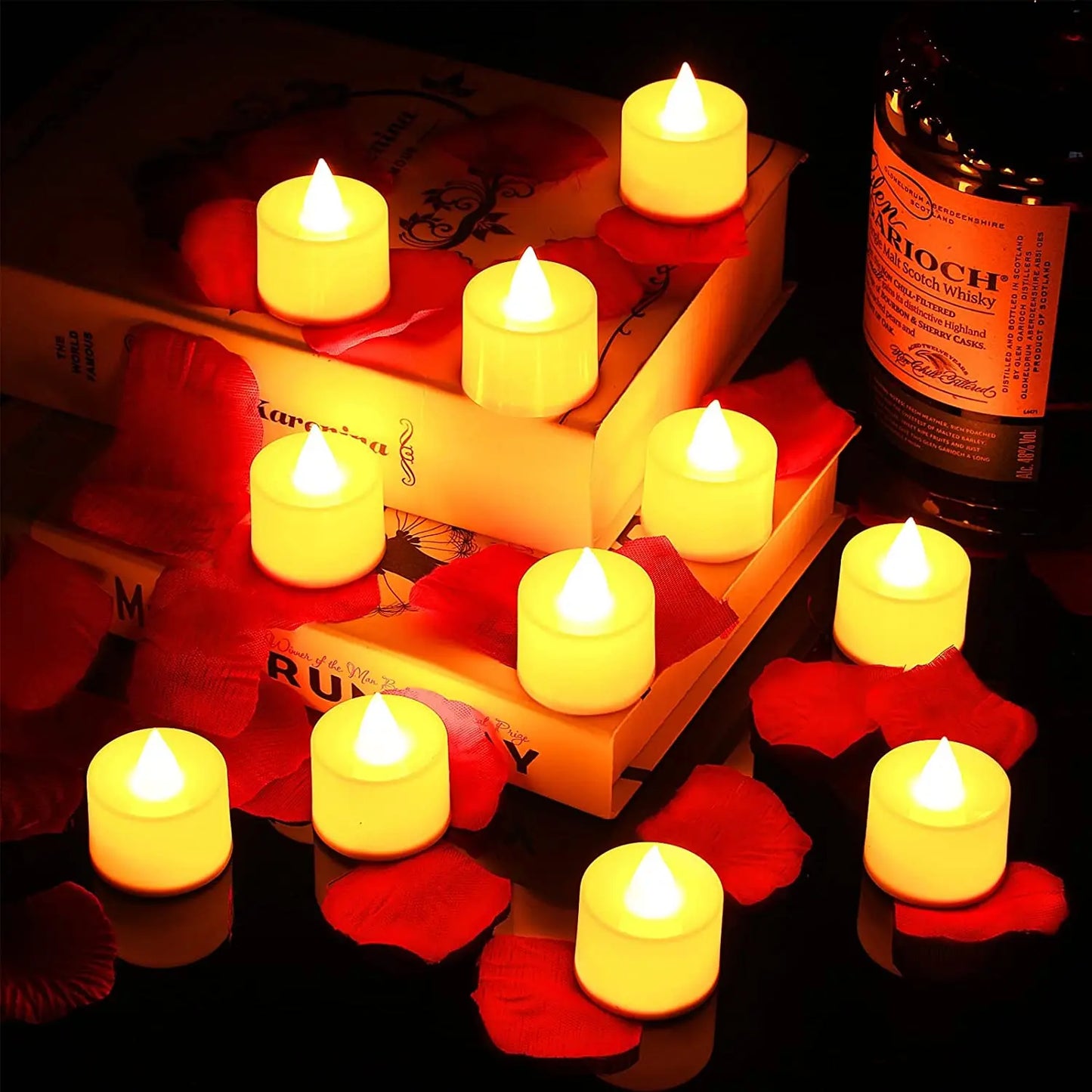 Flameless LED Tea Light Candles | Battery Powered, Set of 1/6/12