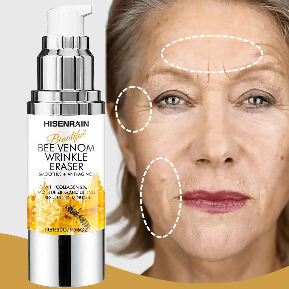 HISENRAIN Premium Bee Venom Anti-Wrinkle Cream, Vacuum Airless Pump Bottle, Lifting & Firming Moisturizer for Face & Neck. Peaceful Pleasures Health and Wellness