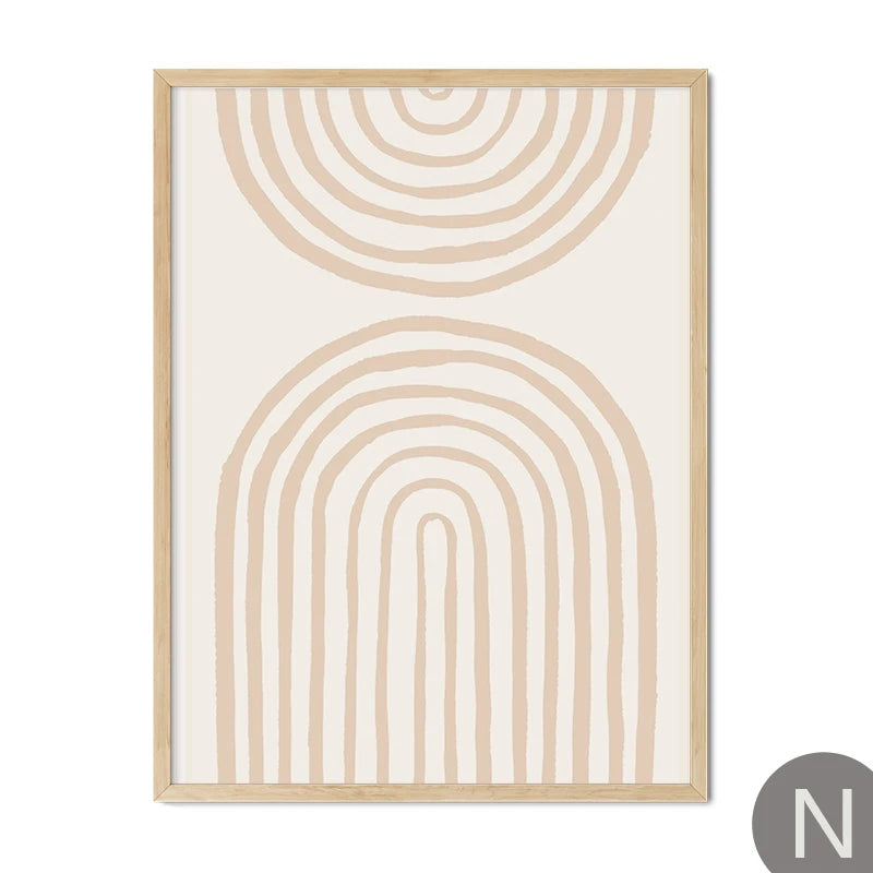 Bear Abstract Rainbow Boho Canvas Wall Art Print | Unframed