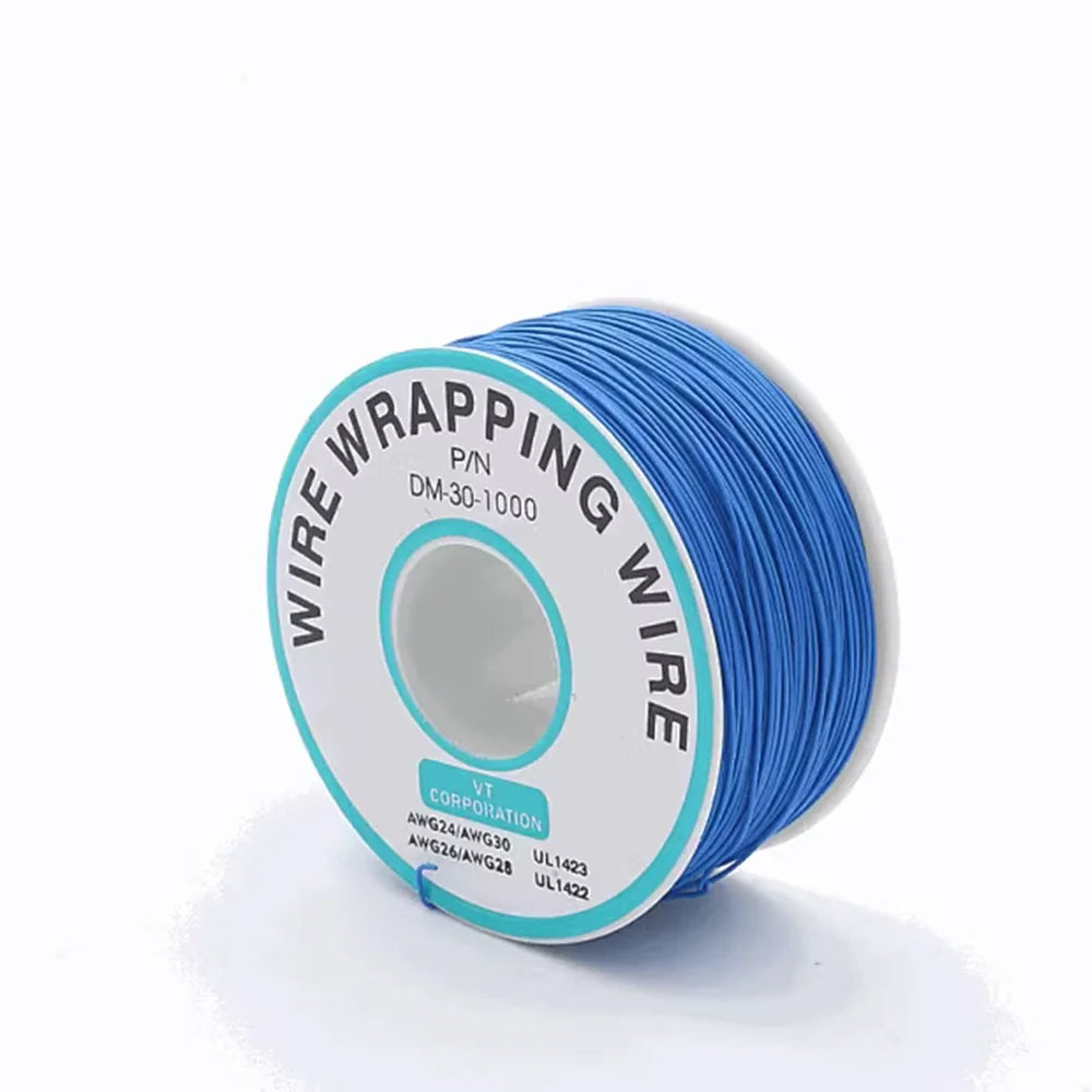 250 Meters AWG30 Wrapping Wire Single Strand Copper Cable Ok Wire Electrical Wire for Laptop Motherboard PCB Solder Peaceful Pleasures Health and Wellness Blue