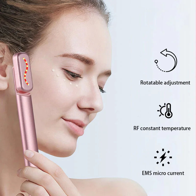 Portable Red Light Therapy Wand Facial Device 4-in-1 Microcurrent Skin Tightening Double Chin Reducer Anti Wrinkle Medical Home Peaceful Pleasures Health and Wellness