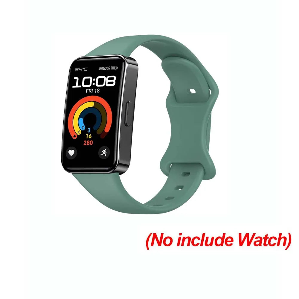Silicone Sport Strap Replacement for Huawei Band 8 & 9 Peaceful Pleasures Health and Wellness Pine needles green For Huawei Band 9