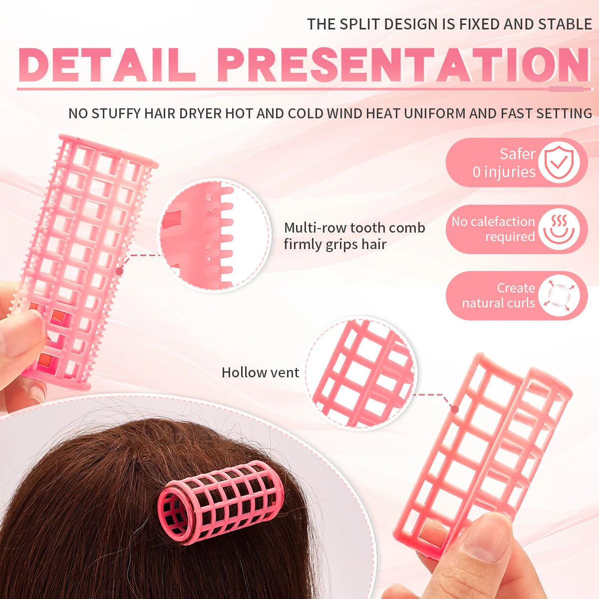 12Pcs/Set Heatless Hair Curler No Heat Hair Rollers Plastic Lazy Curls Root Perm Rods Curling Bangs Hair DIY Hair Styling Tools Peaceful Pleasures Health and Wellness
