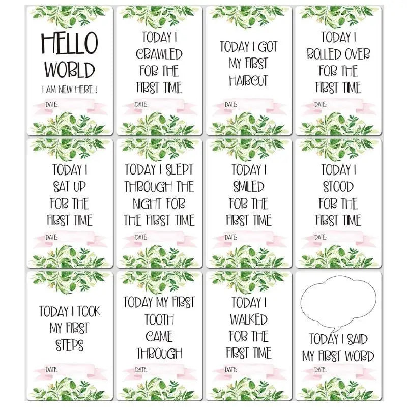 Baby Monthly Milestone Cards 0-12 Months | 12-Piece Set