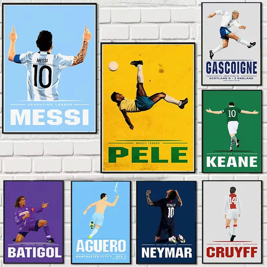 Soccer Football Star Canvas Wall Art Poster | Home Decor Canvas Wall Art Peaceful Pleasures Health and Wellness