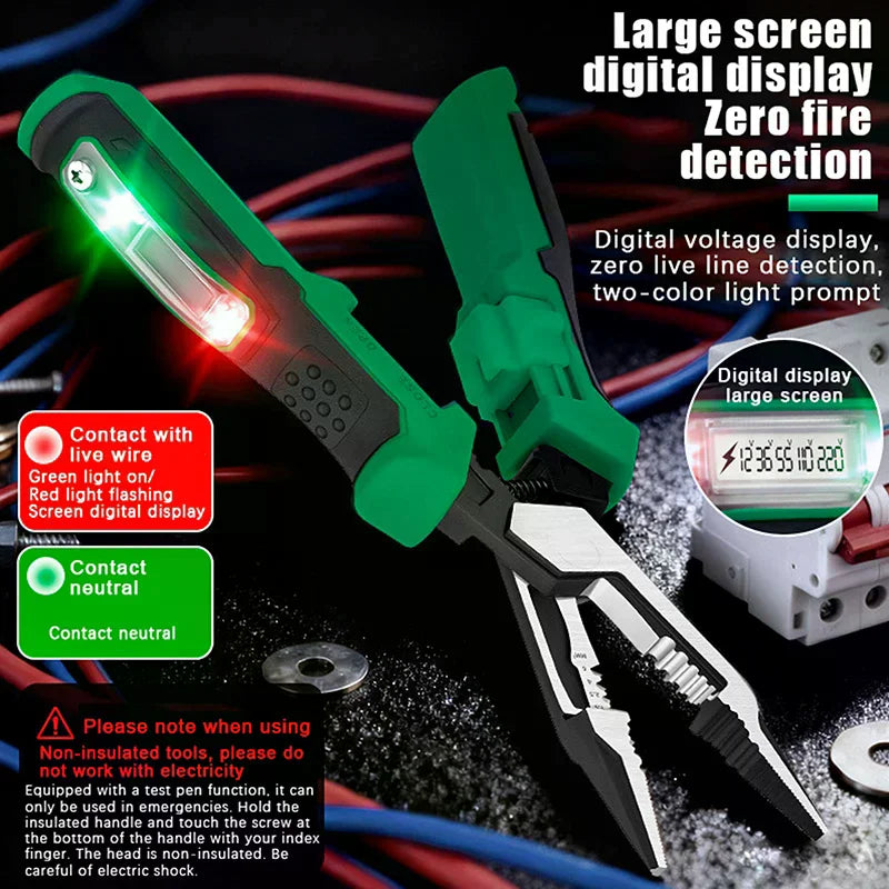 Multifunctional Wire Stripper Pliers with Digital Voltage Tester