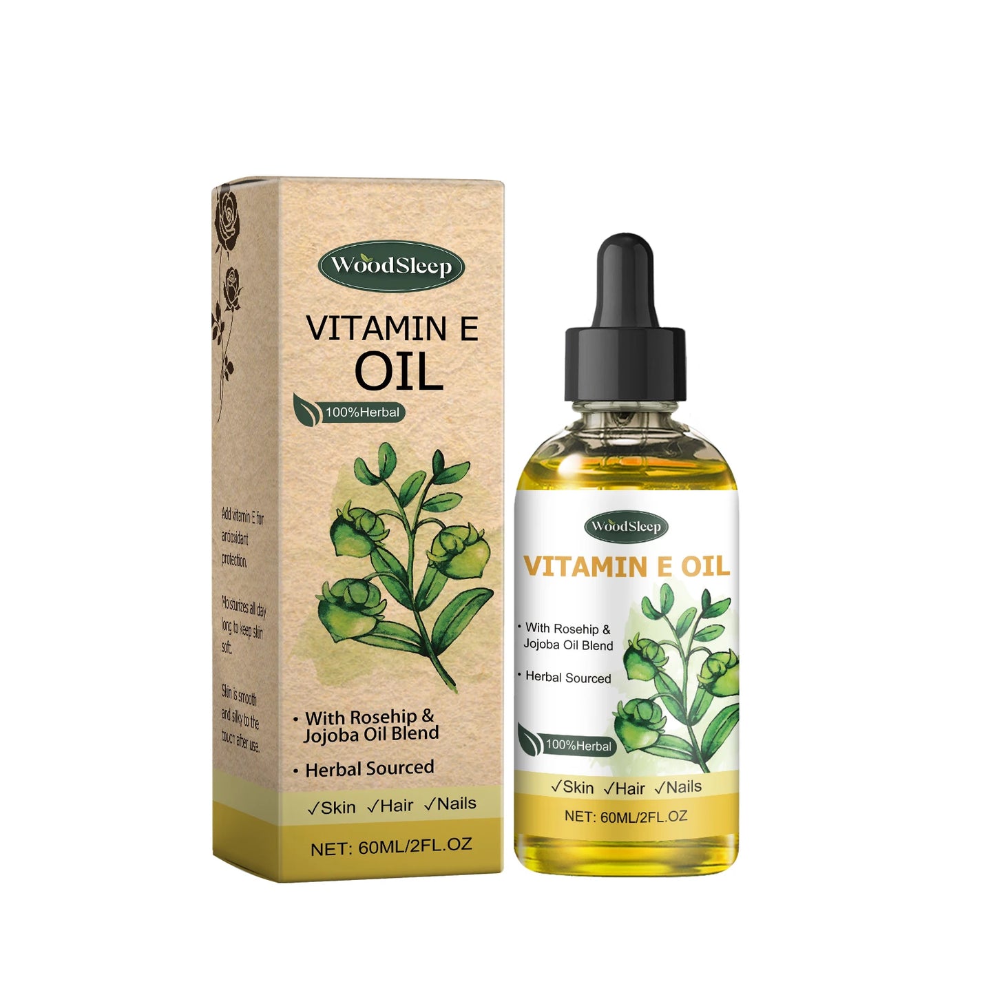 WOODSLEEP Vitamin E Dry Oil – Face, Body, Hair & Nails 60ml