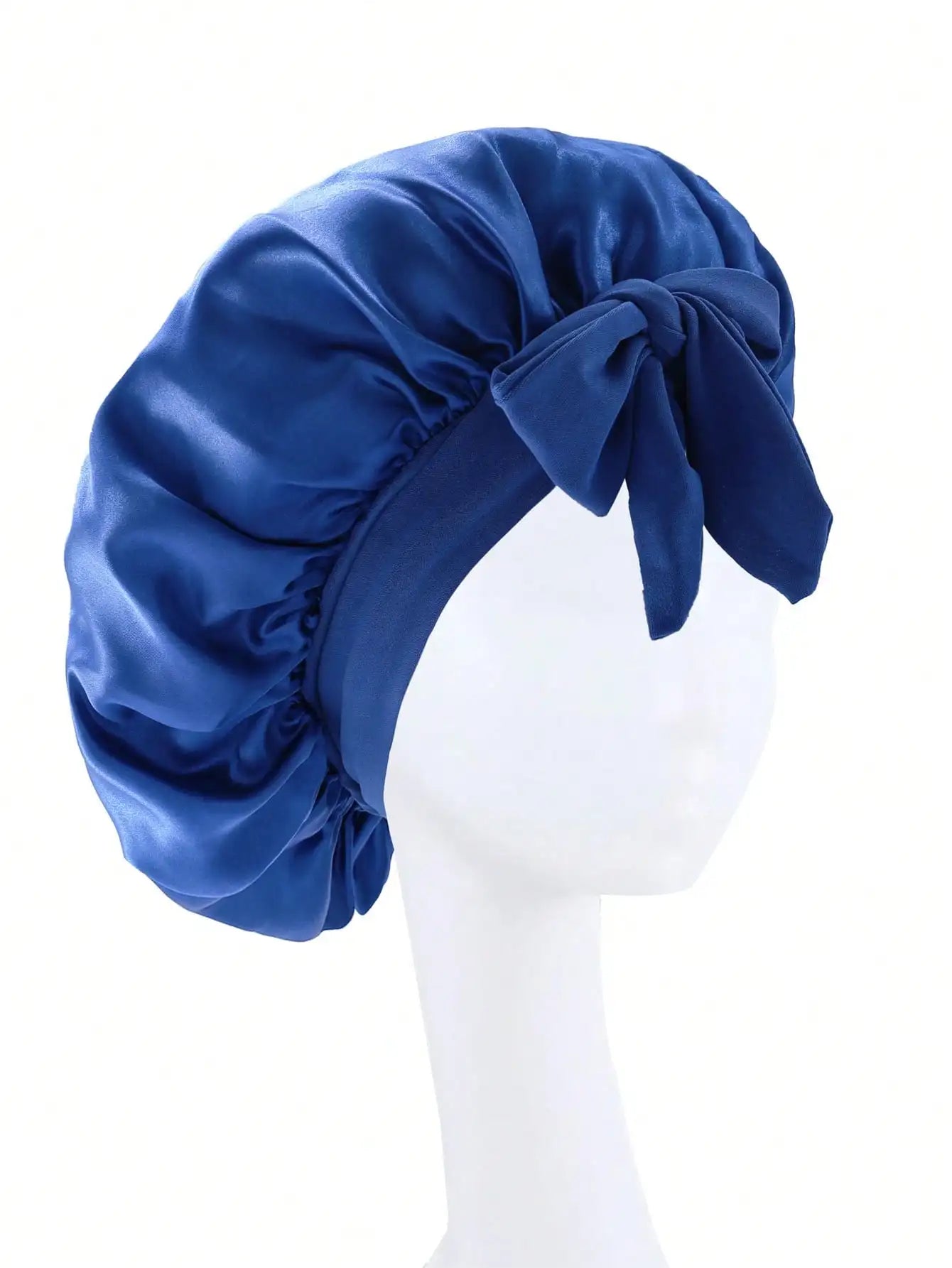 Adjustable Satin Sleep Bonnet with Tie Band – Women & Men
