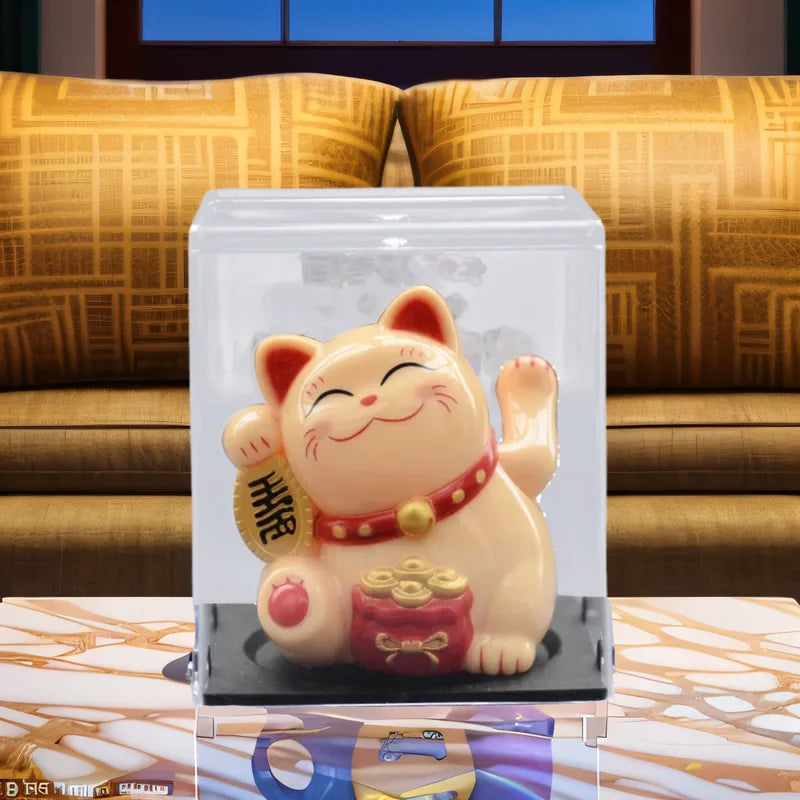 2025 New Solar Powered Luck Cat Waving Cat Cute Waving Cat Good Luck Solar Cat Wealth Welcoming Cats Home Display Car Decoration Peaceful Pleasures Health and Wellness