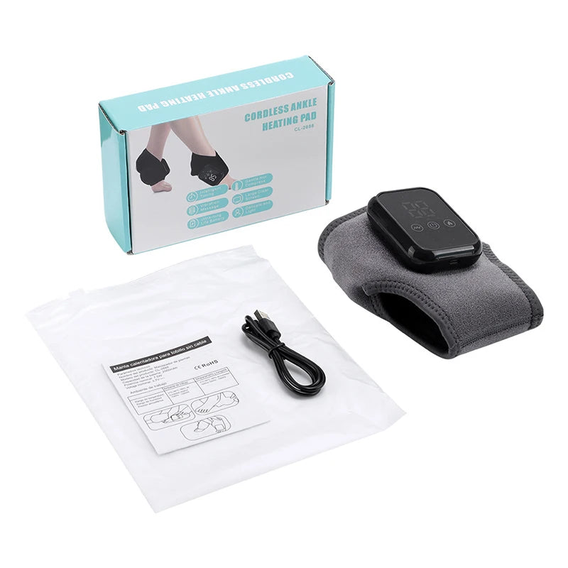Triple Function Heated Foot & Ankle Massager, Utilizes Vibration and Compression Measures Peaceful Pleasures Health and Wellness B