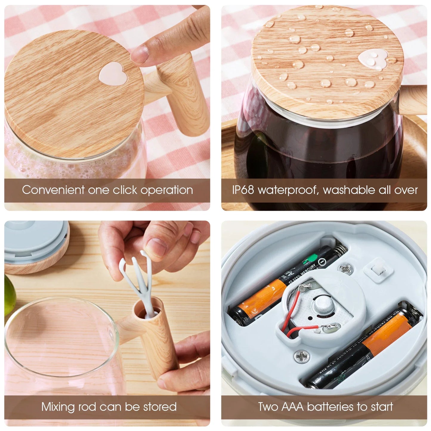 400ML Self Stirring Mug 7000RPM Electric High Speed Mixing Mug With Waterproof Automatic Mix Cup for Coffee Milk Protein Powder Peaceful Pleasures Health and Wellness