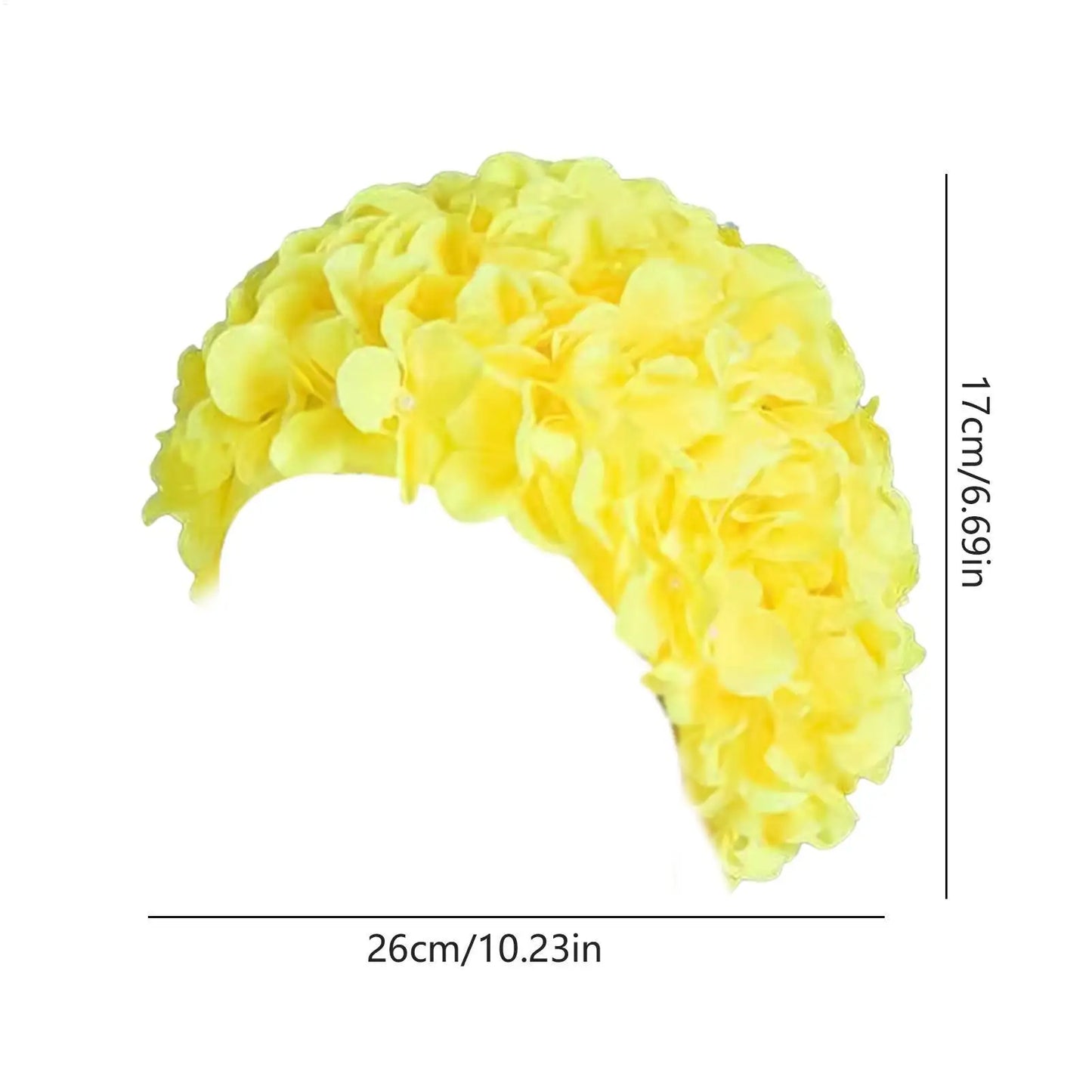 3D Floral Petal Swim Cap – Retro Stretch Hat for Women