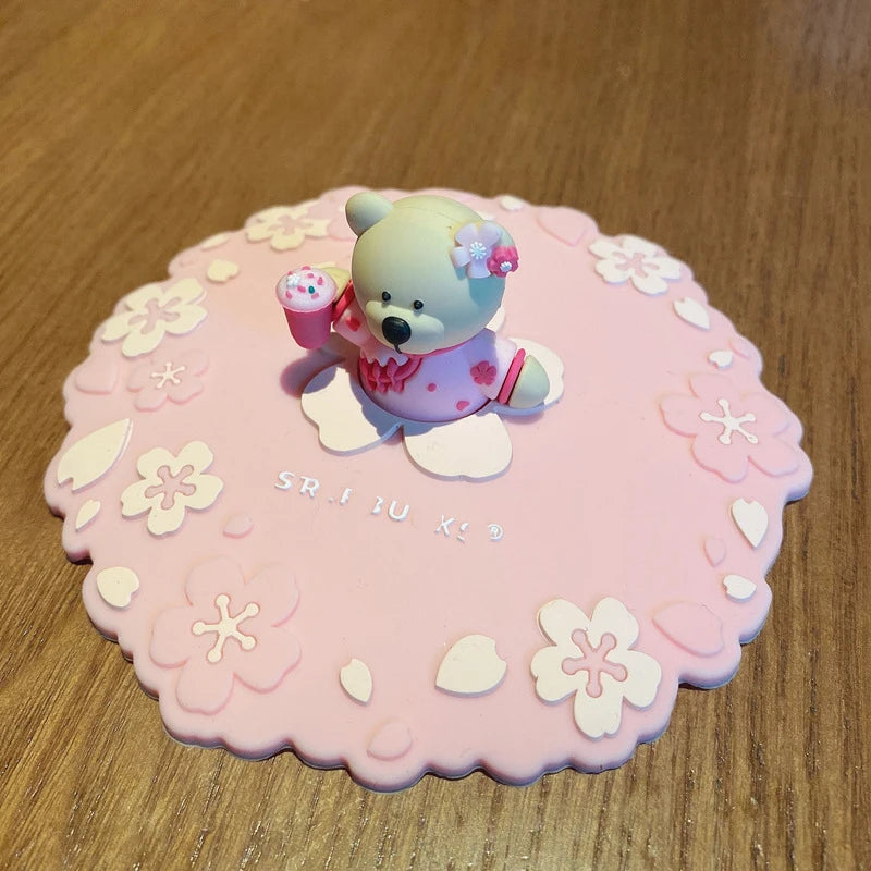 Food-grade Silicone Cup Cover Drinking Cup Cover Cute Cartoon Dustproof Universal Cup Cover Coffee Cup Cover Peaceful Pleasures Health and Wellness 26