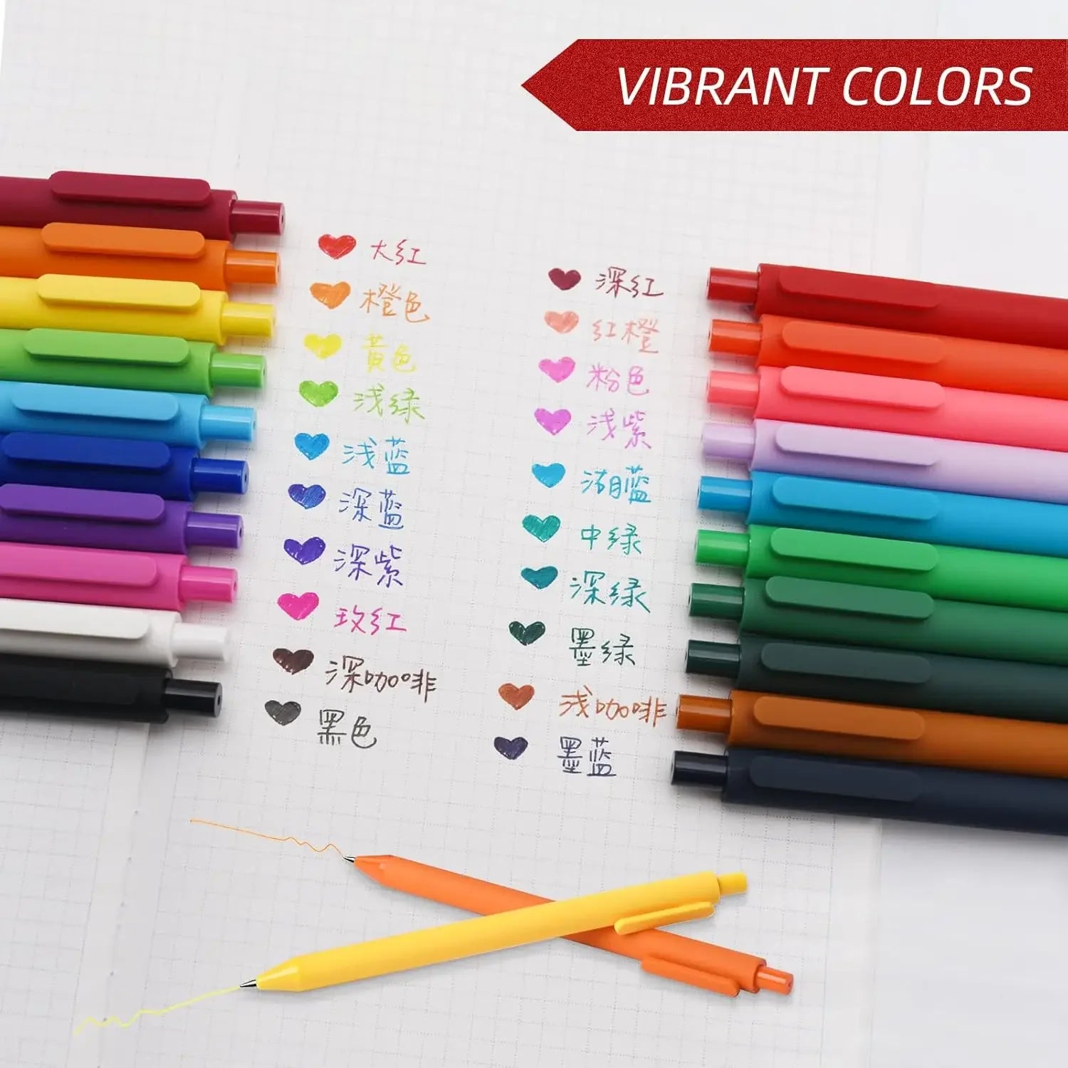20-Piece 0.5mm Colored Gel Pens Set, Quick-Drying Fine Point for Journaling and Note-Taking Peaceful Pleasures Health and Wellness