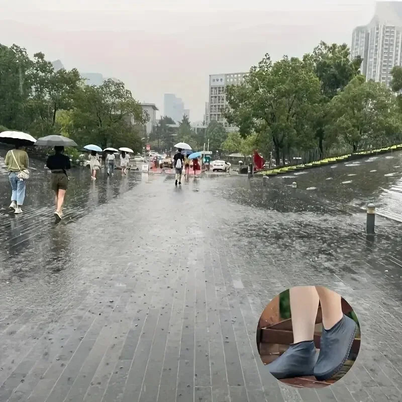 1 Pair Rubber Rain Boot Overshoes For Outdoor Use, Silicone Waterproof Shoe Covers, Rainy Day Shoe Cover, Reusable Non-Slip Rain Peaceful Pleasures Health and Wellness