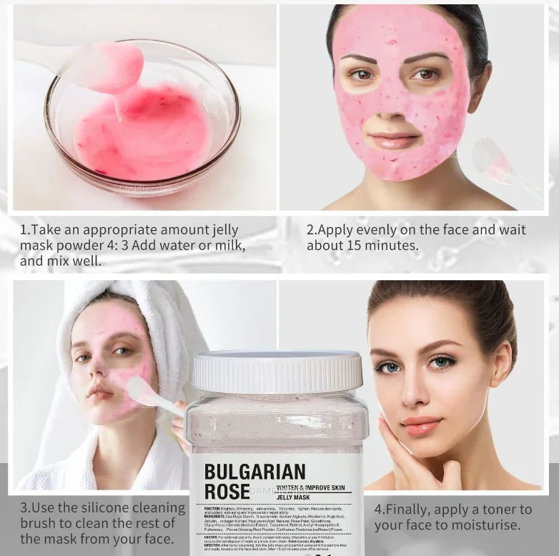 650g Arbutin Rose Jelly Peel-Off Mask – Vitamin C & 24K Gold