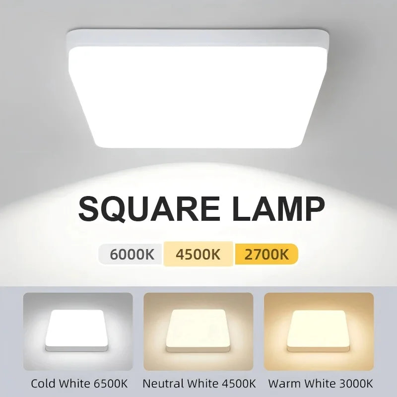 RUNTOIN Ultra-Thin LED Flush Mount Ceiling Light 18W–48W
