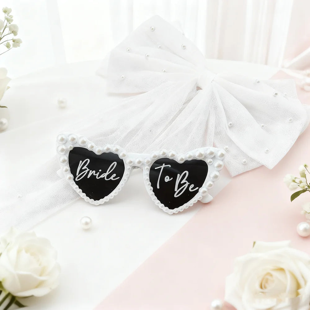 Bride Pearl Sunglasses | Bachelorette & Bridal Shower Party Novelty Party Sunglasses Peaceful Pleasures Health and Wellness sunglasses 1pcs 15x6cm