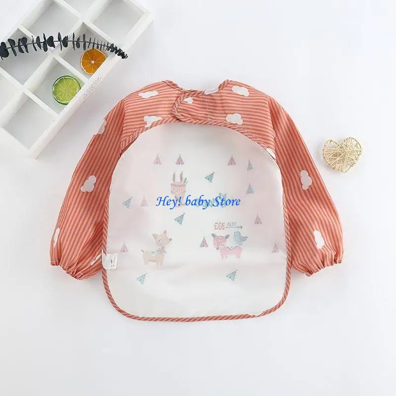 Reversible Waterproof Baby Bib | Cartoon Polyester Feeding Apron