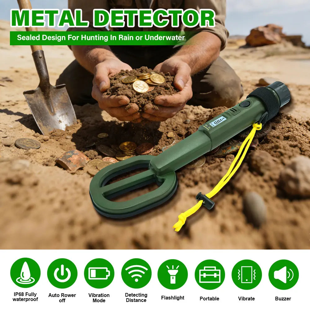 Treasure New TC-130 Handheld Diving Metal Detector Pinpointer Pointer Probe Waterproof Metal Pinpointing 4.6 Inch Search Coil Peaceful Pleasures Health and Wellness