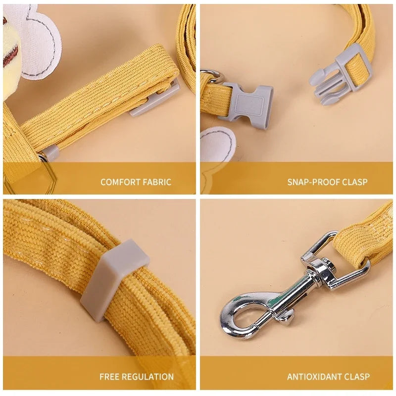 Cartoon Bee Cat Harness Leash Set – Adjustable Walking Vest