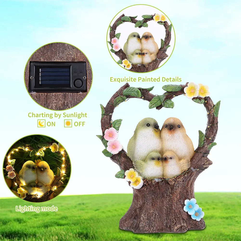 Solar Owl Bird Garden Lamp | Waterproof Resin LED Statue