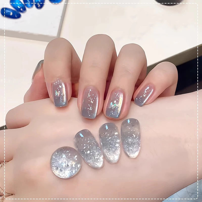 Deep Sea Blue Cat Eye Gel Polish | Bubbly Magnetic Shimmer Nail