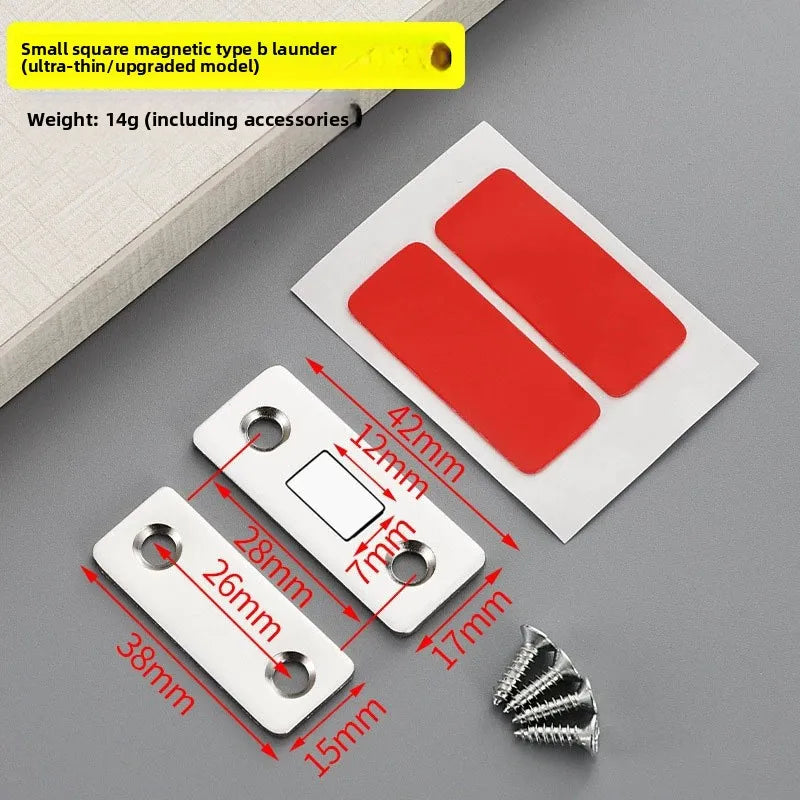 Magnetic Cabinet Catch L-Shaped Punch-Free Invisible Door Closer