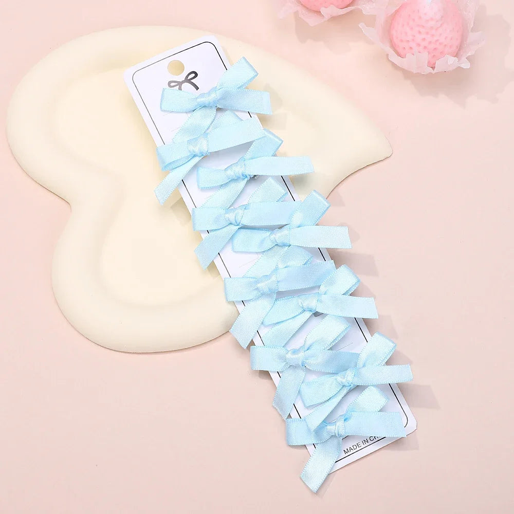 4 8 Girls Bows Mini Hair Clips Metal Hairpin Headwear Barrette