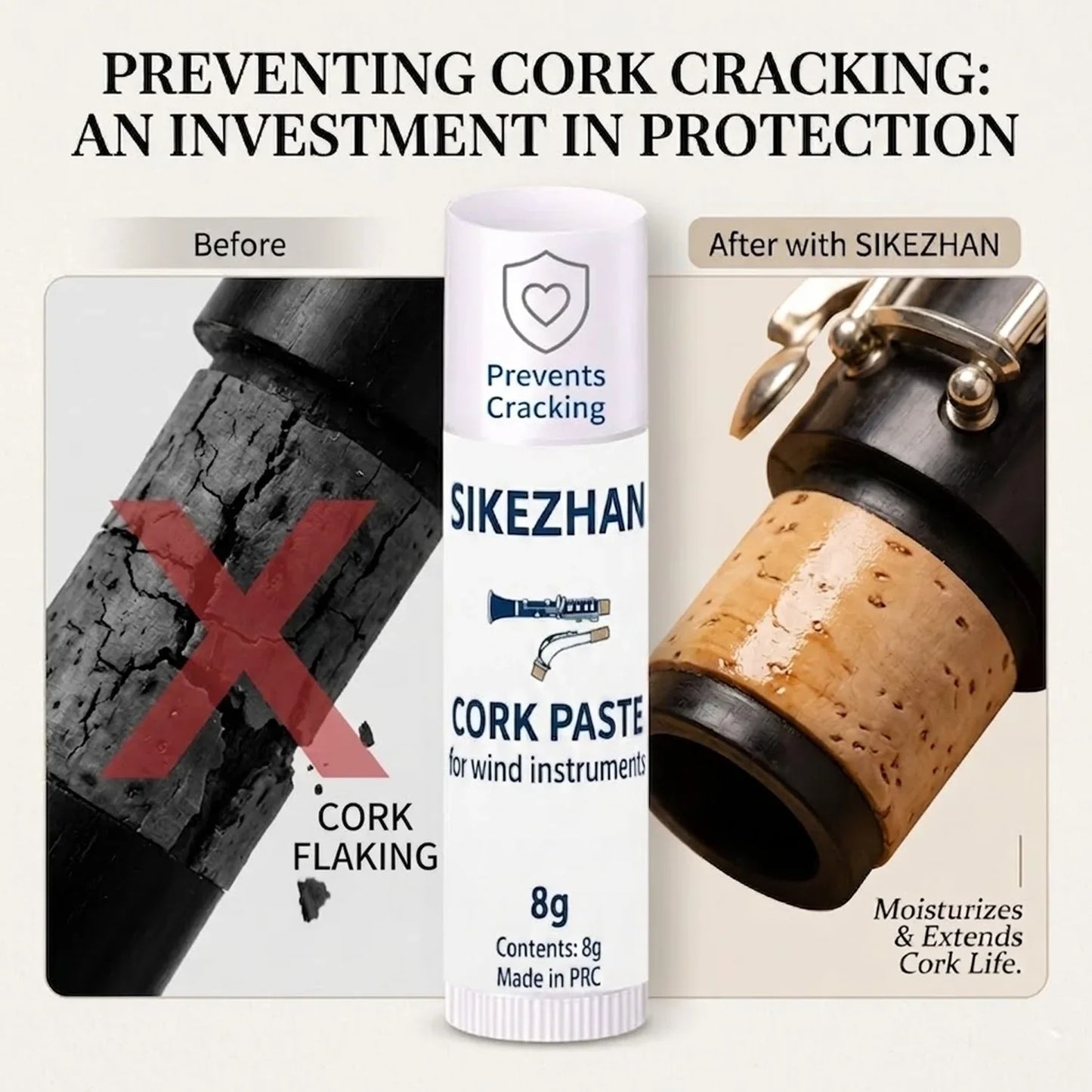Cork Grease & Care Kit for Brass & Woodwind Instruments