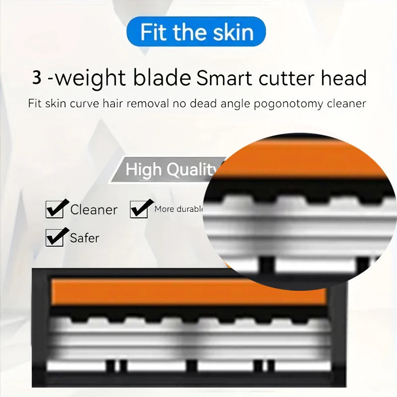 Men's 3-Blade Stainless Steel Manual Razor | Home & Travel