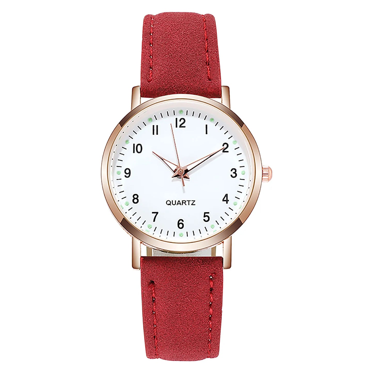 Women's Diamond Luminous Retro Quartz Watch – Leather Strap
