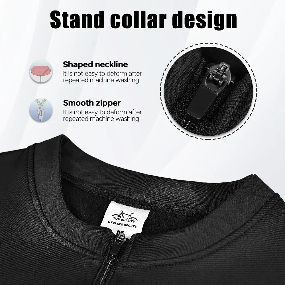X-TIGER Thermal Fleece Winter Cycling Jersey – Windproof MTB