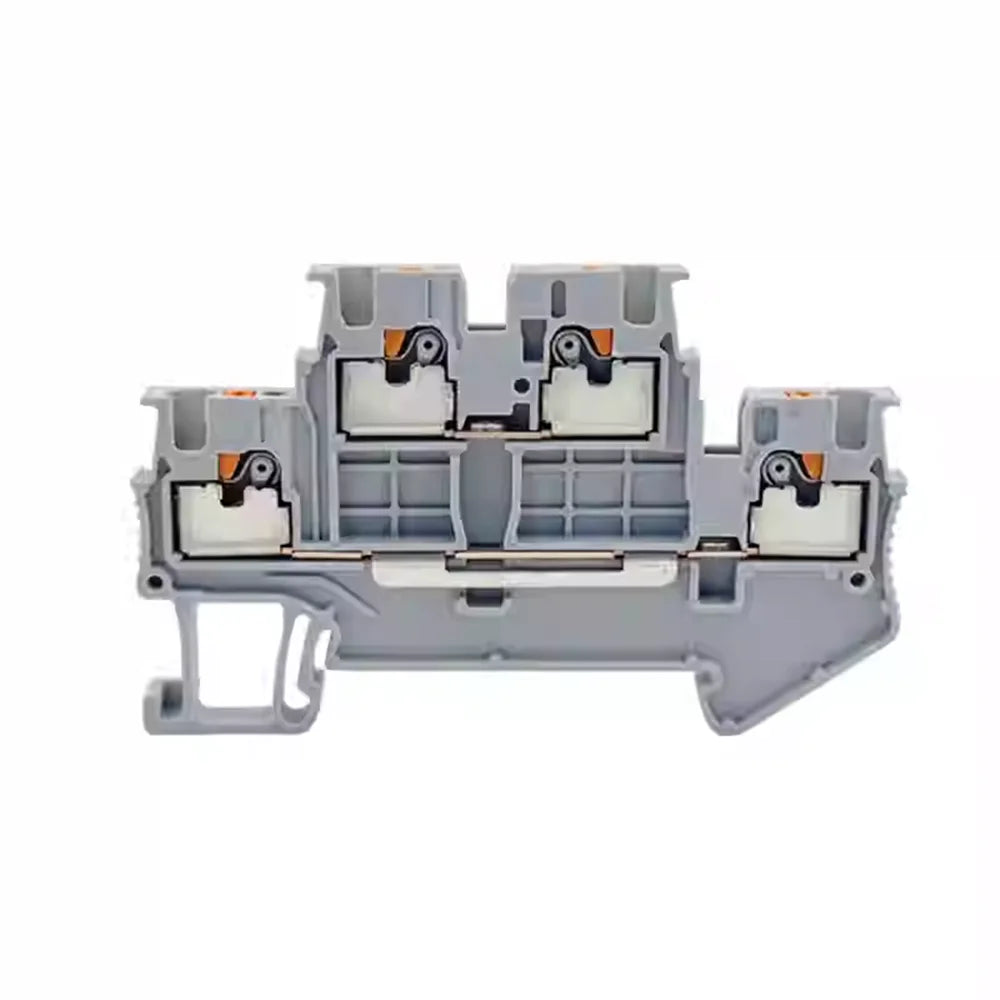 10pcs PTTB1.5 Din Rail Terminal Block PTTB-1.5 Electrical Connector 1.5mm Double Layer Spring Wiring Connection Wire Conductor Peaceful Pleasures Health and Wellness PTTB 1.5 Gray 10pcs