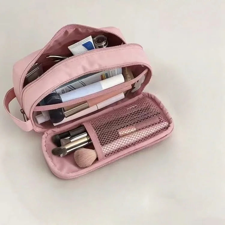 Large Travel Makeup Bag with Handle & Divider | Women