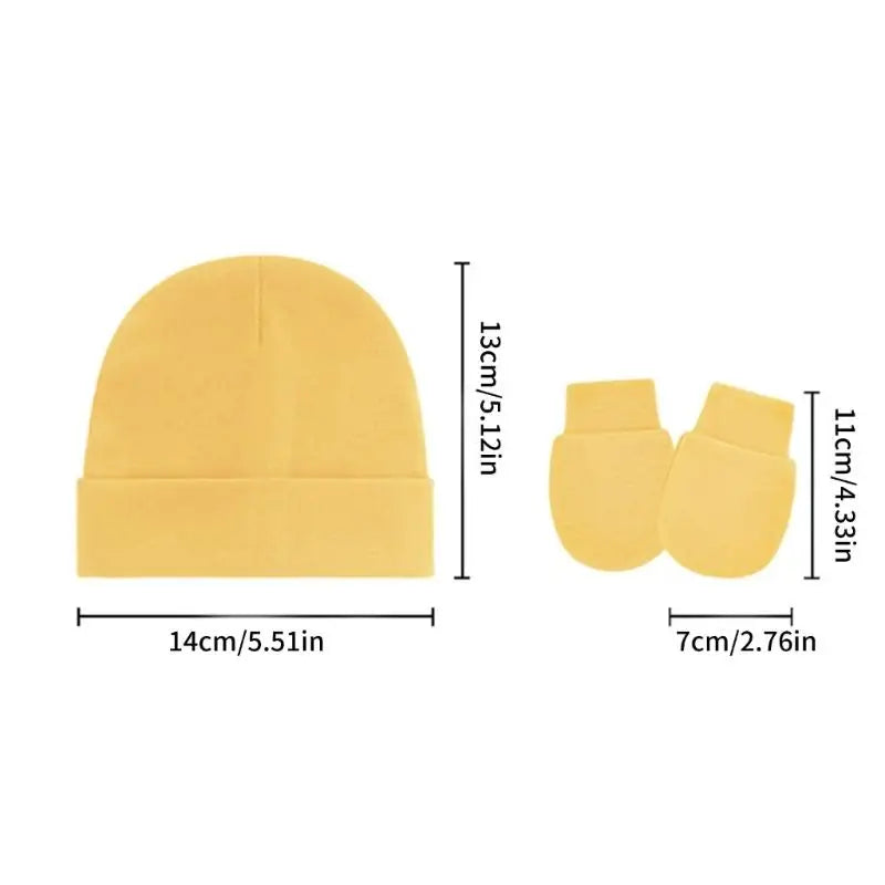 Cotton Newborn Baby Hat & Mittens Set – Soft Knit, 0–12 Mo