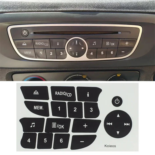 Car Button Repair Stickers CD Radio Audio Button Repair Decals Stickers for Twingo for Renault Clio and Megane Car Accessories Peaceful Pleasures Health and Wellness