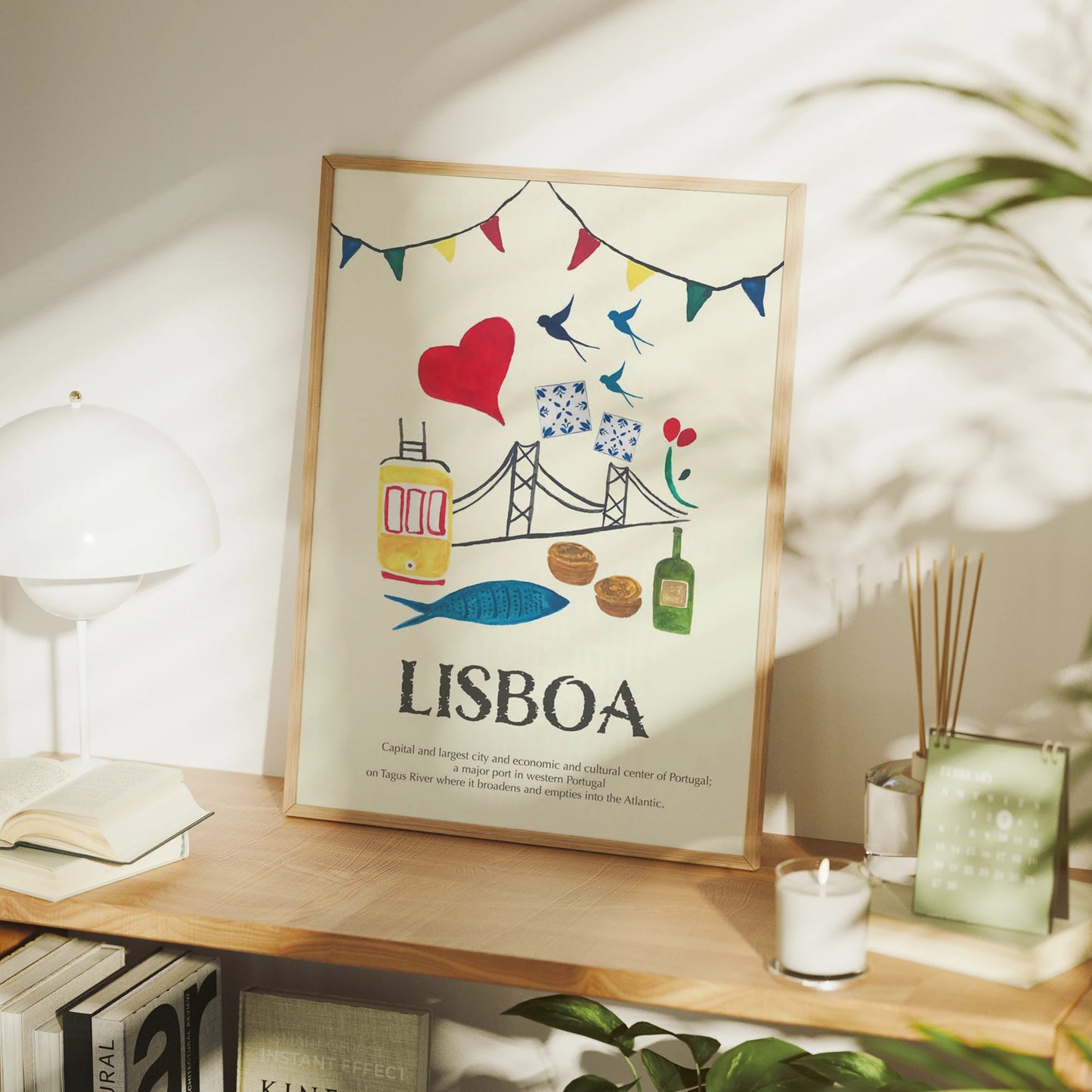Lisboa Minimalist Quote Canvas Wall Art Print | Home Decor