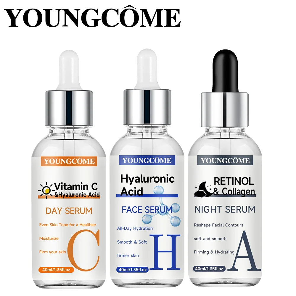 YOUNGCOME Vitamin C, Retinol & Hyaluronic Acid Serum Set