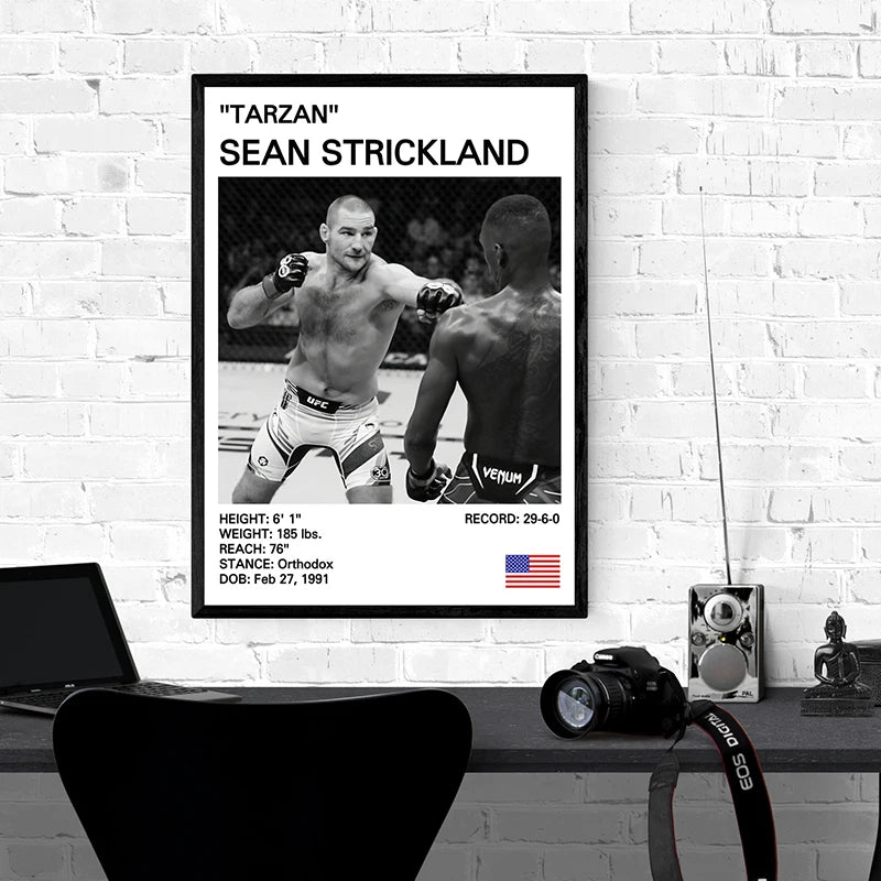 Black and White Boxing Legends Canvas Poster Boxing Inspirational Canvas Painting Print Wall Art for Gym Bedroom Home Decor Peaceful Pleasures Health and Wellness