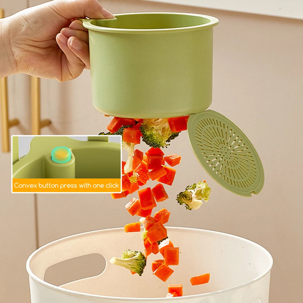 Push Automatic Dumping Sink Strainer Basket Kitchen Garbage Collect Strainer Anti-Clog Drain Basket Strainer Sink Accessories Peaceful Pleasures Health and Wellness