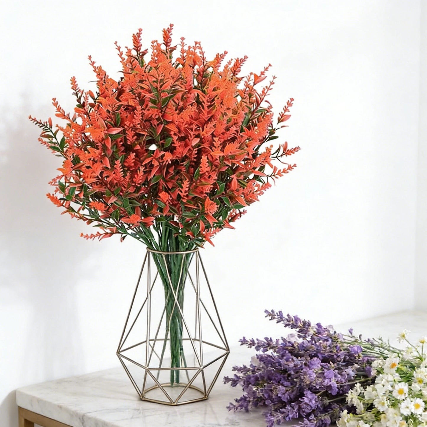 Artificial Lavender Bouquet | Plastic Flowers for Wedding & Home