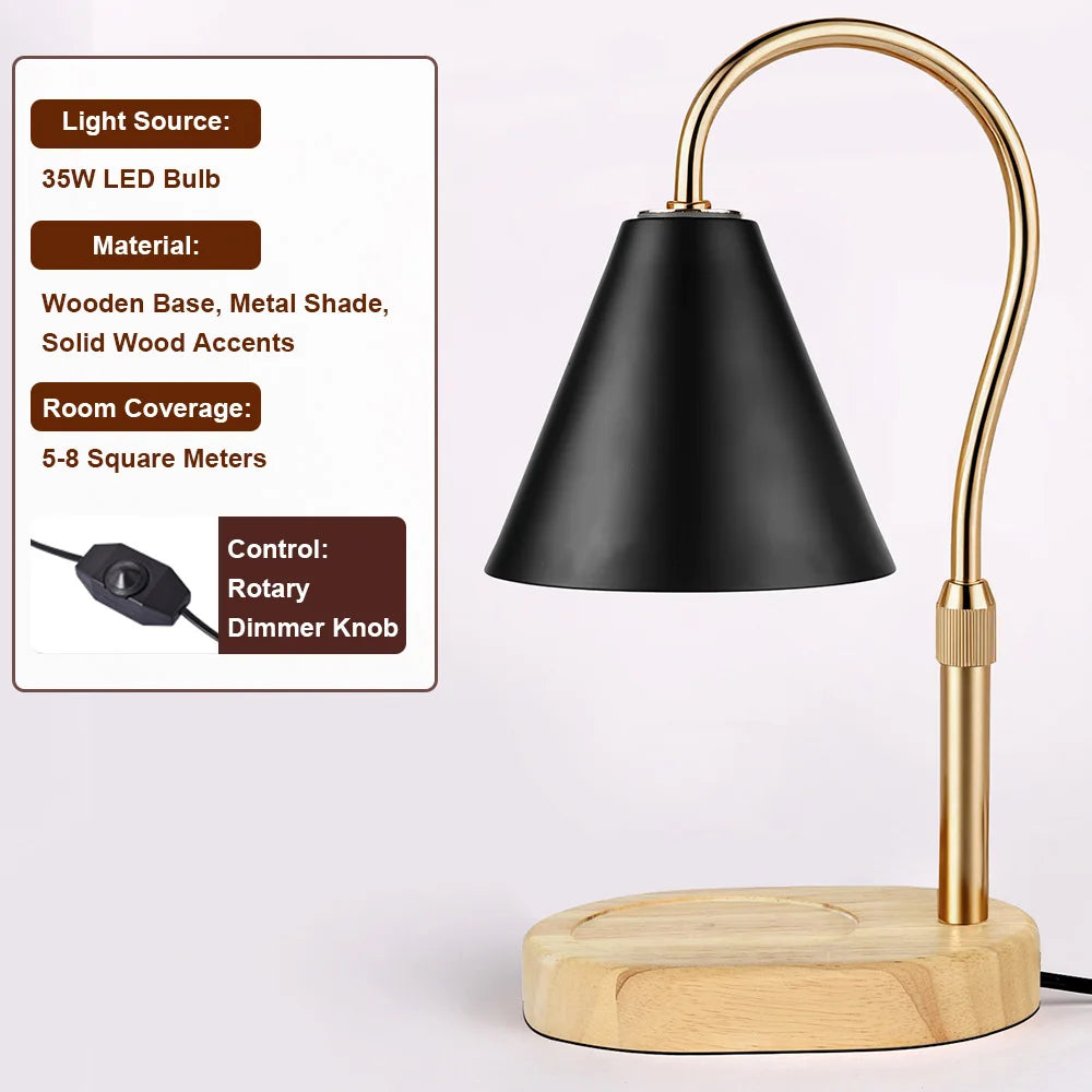 RUNTOIN Black Candle Warmer Lamp | Dimmable Wax Melter Light