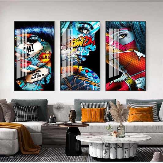 Graffiti Women Portrait Canvas Wall Art | Modern Unframed Poster Canvas Wall Art Peaceful Pleasures Health and Wellness