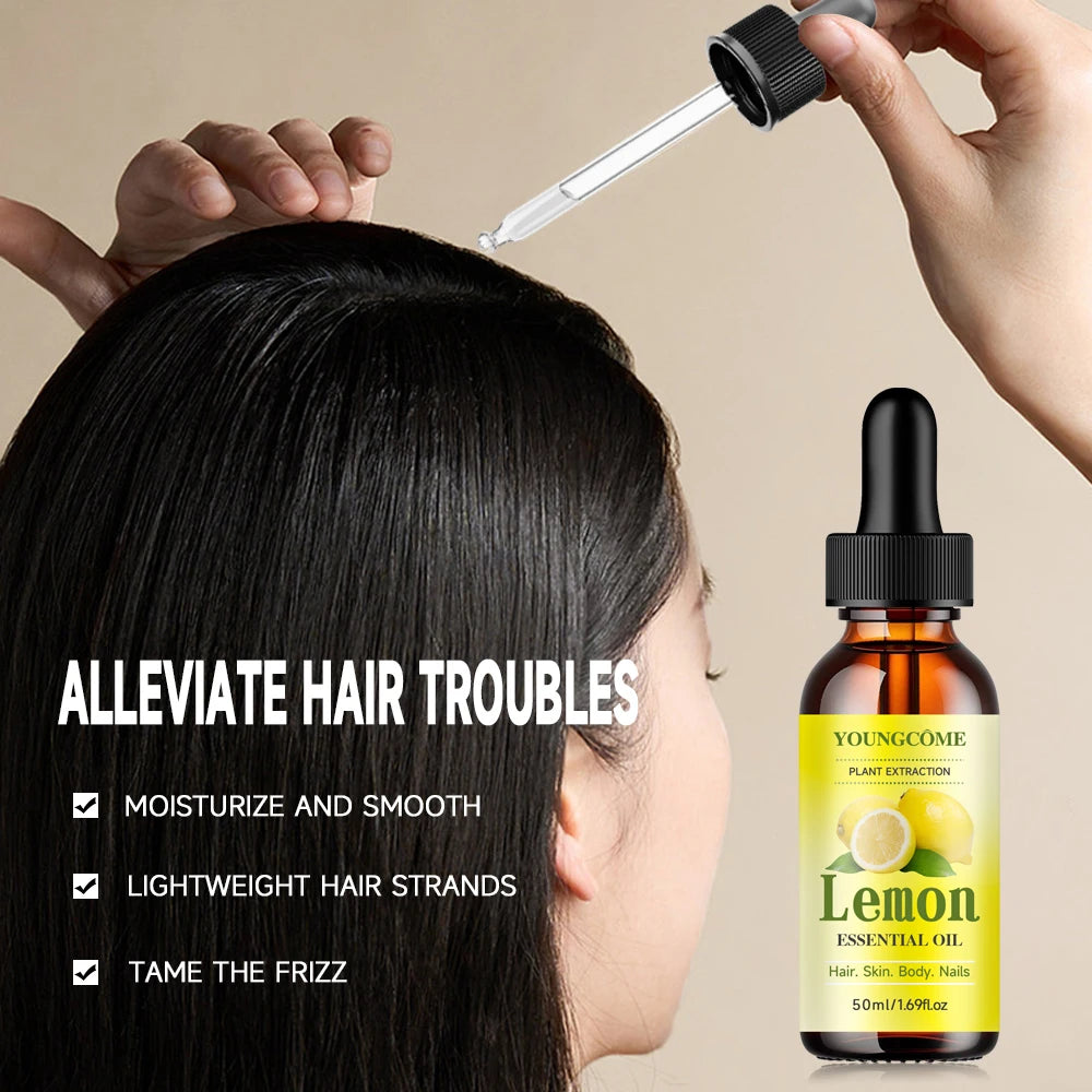 Natural lemon essential oil,hair moisturizer/skin moisture supplement, suitable for face, hair,Anti-wrinkle Face essential oil Peaceful Pleasures Health and Wellness