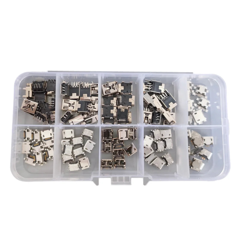 10 Models 50pcs/Lot Micro USB Connector, Mini Usb Jack Tail Socket for Charging Port Peaceful Pleasures Health and Wellness