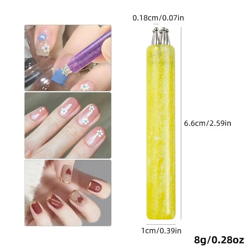 Nail Art Design Tip Painting Carving Dotting Pen Stainless Steel Bristles Starry Sky Handle Nail Art Dotting Tools Peaceful Pleasures Health and Wellness