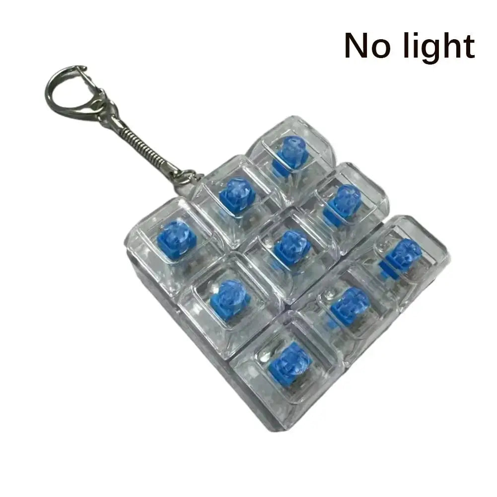 Light-Up 9-Button Fidget Keychain | Keyboard Key Toy Gift