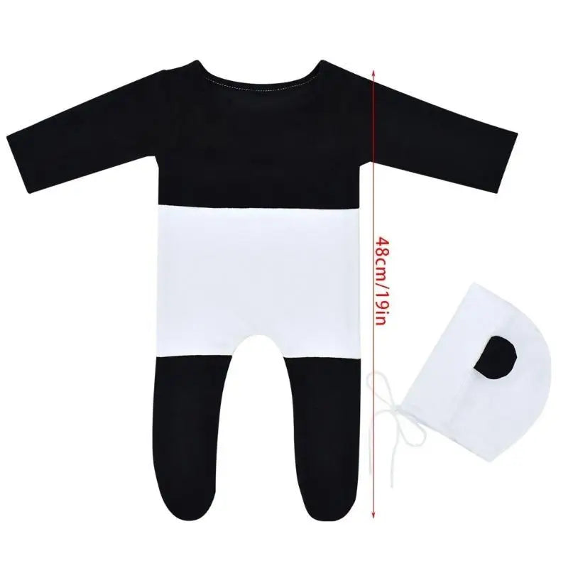 Panda Baby Romper & Hat Set – Newborn Photography Props